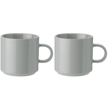 Filiżanki do kawy 200 ml, zestaw 2 sztuk, jasnoszare, kamionkowe, Stelton