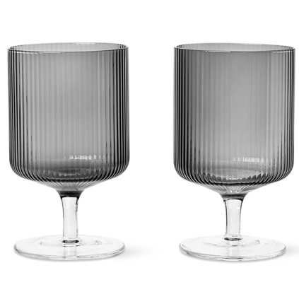 kieliszek do wina RIPPLE 270 ml, zestaw 2 szt., szary, twarde LIVING