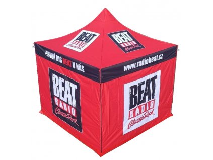SET - Nůžkový párty stan 2x4 m s jednostranným potiskem