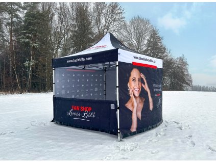 SET - Nůžkový párty stan 3x3 m s jednostranným potiskem