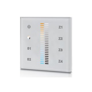 RF nástenný dotykový CCT ovládač Lux Miners SR-2830B-AC | 4 zóny | AC 230V