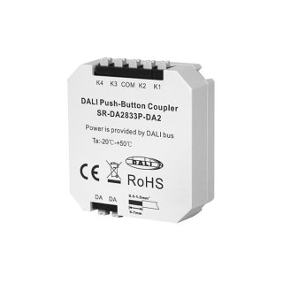 Tlačidlový prevodník PUSH-DIM signálu na DALI-2 Lux Miners SR-DA2833P_DA2 | DALI Bus