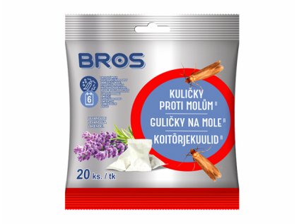 Kuličky BROS proti šatním molům levandulové 20ks