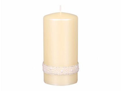 Svíčka CRYSTAL OPAL VÁLEC vánoční d7x14cm
