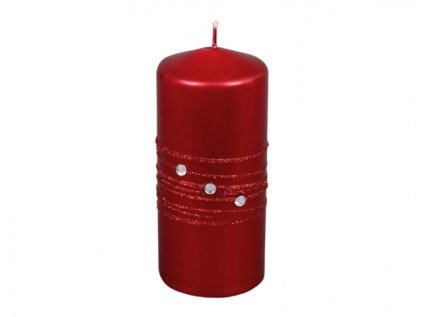 Svíčka ZIRKON VÁLEC vánoční metalická lesklá d6x13cm