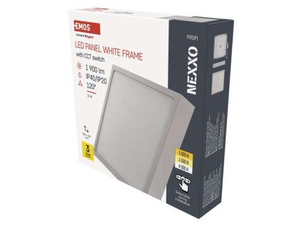 LED přisazené svítidlo NEXXO, čtvercové, bílé, 21W, se změnou CCT