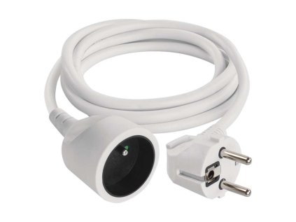 Prodlužovací kabel 1,5 m / 1 zásuvka / bílý / PVC / 1 mm2