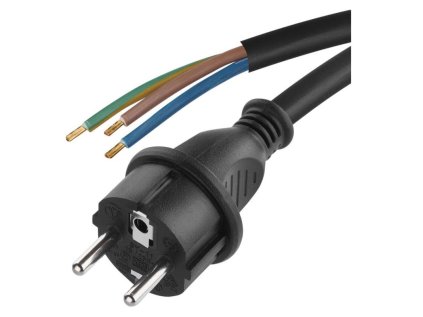 Flexo šňůra gumová 3× 2,5mm2, 5m, černá