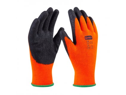 Zimní pracovní rukavice oranžové vel.8