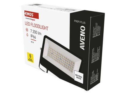 LED reflektor AVENO 48W, černý, neutrální bílá