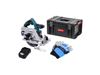 XTLINE Aku kotoučová pila bezuhlíková 18 V, 165 mm + baterie 5.0 Ah + nabíječka 3.5 A + box