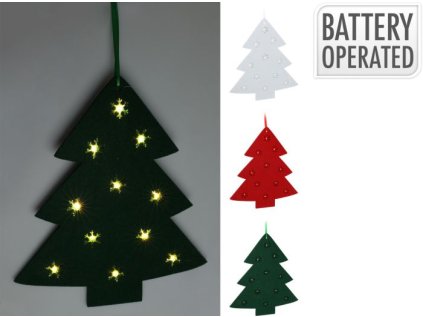 stromeček 37cm, vánoční, LED osv., závěs, 3barvy