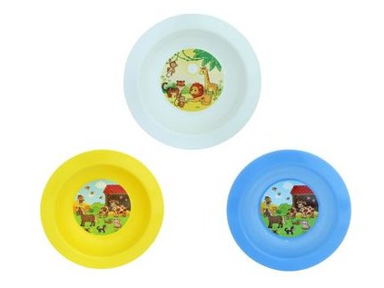 talíř d17,3cm hlub. FARMA IML, aqua, bílý, žlutý, dětský, plast