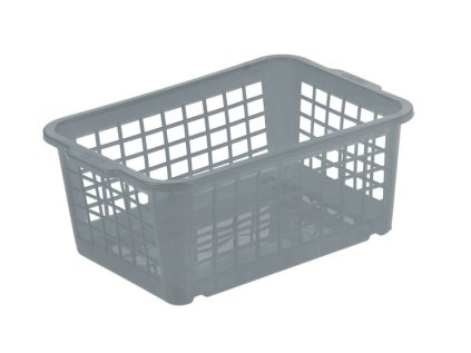 košík 25x17x10cm, křišť.šedý, plast