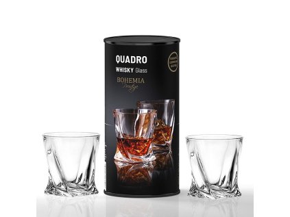 sklen. 300ml, 2ks, BOHEMIA PR. QUADRO, whisky, DB