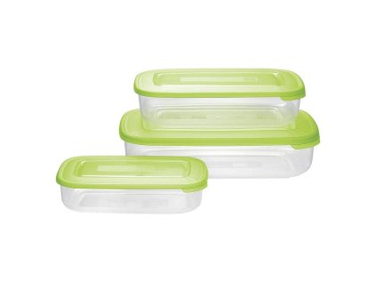 box-sada 3ks, 3,0l, 1,88l, 0,93l, obd. zelený, FAMILY, plast