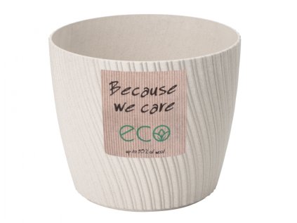 Obal na květník MIKA PETIT ECO WOOD plastový d26x23cm