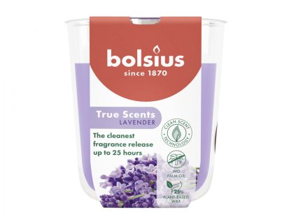 Svíčka ve skle TRUE SCENTS LEVANDULE vonná 125g d7x8cm