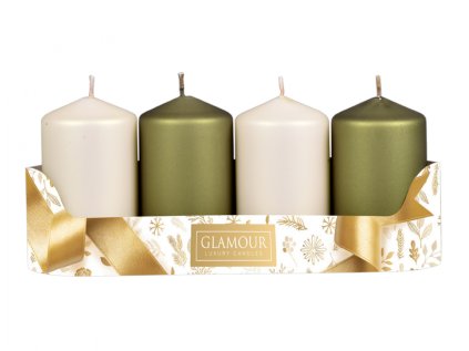 Svíčky adventní d5x9cm MIX metal mat 2+2ks