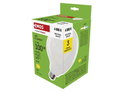 LED žárovka Filament G125 / E27 / 11 W (100 W) / 1521 lm / neutrální bílá
