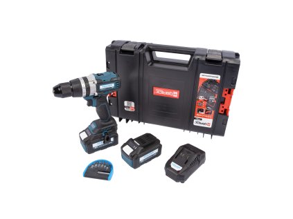 XTLINE Aku vrtačka s příklepem bezuhlíková 18 V, 70 Nm + 2 baterie 5.0 Ah + nabíječka 3.5 A + box