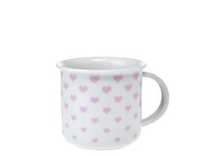hrnek 250ml TINA - růžová SRDÍČKA, U3395/25, čes.porcelán