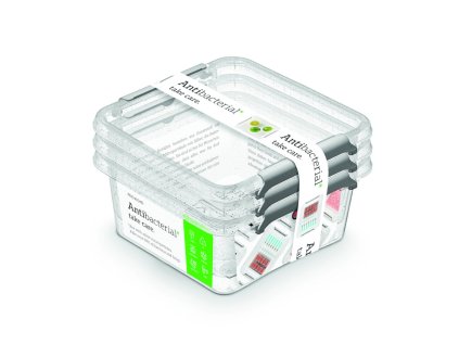 antibakter.box 0,85 l -sada-3ks, 15x15x 9cm,transp.plast