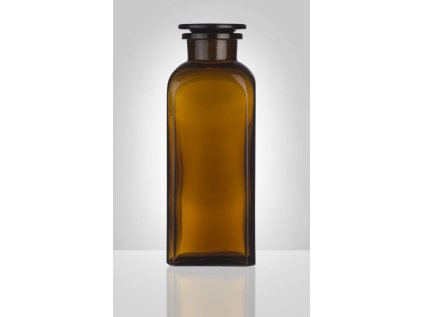 dóza-prachovnice 750ml-čtv.hnědá, zabr.víko, sklo