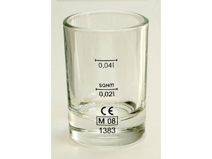 sklen. 20/40ml, 1ks, GLADKY, cejch, panák (min.obj.6ks)