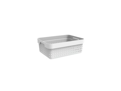 košík SEOUL M, 36x27x13cm-bílý, plast