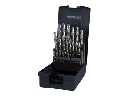 RUKO Sada vybrušovaných vrtáků do kovu Terrax HSS-G 25 dílů | 1-13 mm, plastový box