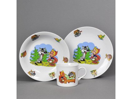 soupr. 3díl. KARKULKA, děts.jídel., porcelán