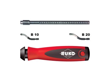RUKO Odstraňovač otřepů, sada B, plastová rukojeť