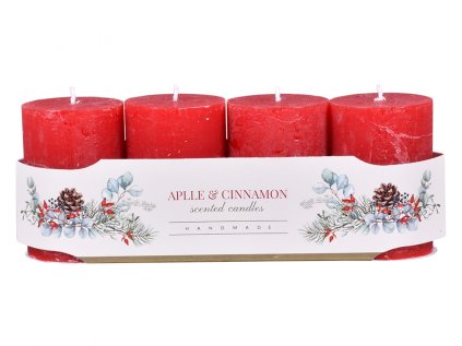 Svíčka adventní VÁLEC rustikální vonná matná d6x10cm 4ks