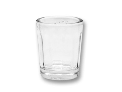 sklen. 20ml, 1ks, lisovaná PANÁK, cejch