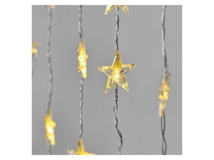 LED vánoční závěs – hvězdy, 120x90 cm, venkovní i vnitřní, teplá bílá, časovač