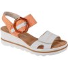 Bílé sandály Rieker Sandals s béžovými kotníkovými pásky