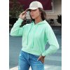 Mintová crop mikina s kapucí TRENDHOOD