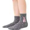 Šedo-růžové vzorované ponožky pro dívky Art.138