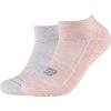 Růžovo-šedé dámské kotníkové ponožky *Skechers 2PPK Basic Cushioned Sneaker Socks