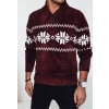 Vínový pánský stylový svetr s norským vzorem
