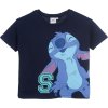 Tmavě modré dívčí bavlněné tričko Stitch