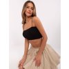 Černý dámský crop top se špagetovými ramínky