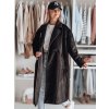 Černý dámský dlouhý oversize kabát LORINESS