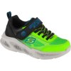 Černo-zelené dětské svítící tenisky Skechers Meteor-Lights - Krendox