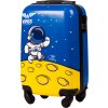 Modro-žlutý dětský kufr Astronaut 55x40x20 cm