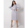 Světle šedá dámská souprava mikiny a sukně
