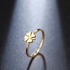 Prsten čtyřlístek Clover, zlatá ocel