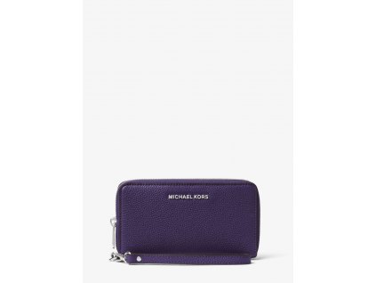 MICHAEL KORS Mercer Large Leather Smartphone Wristlet fialová
