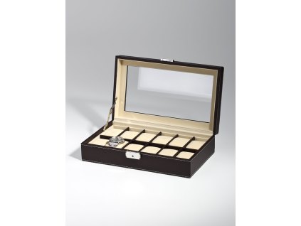Rothenschild Watch Box RS-1098-12DBR for 12 Watches Brown